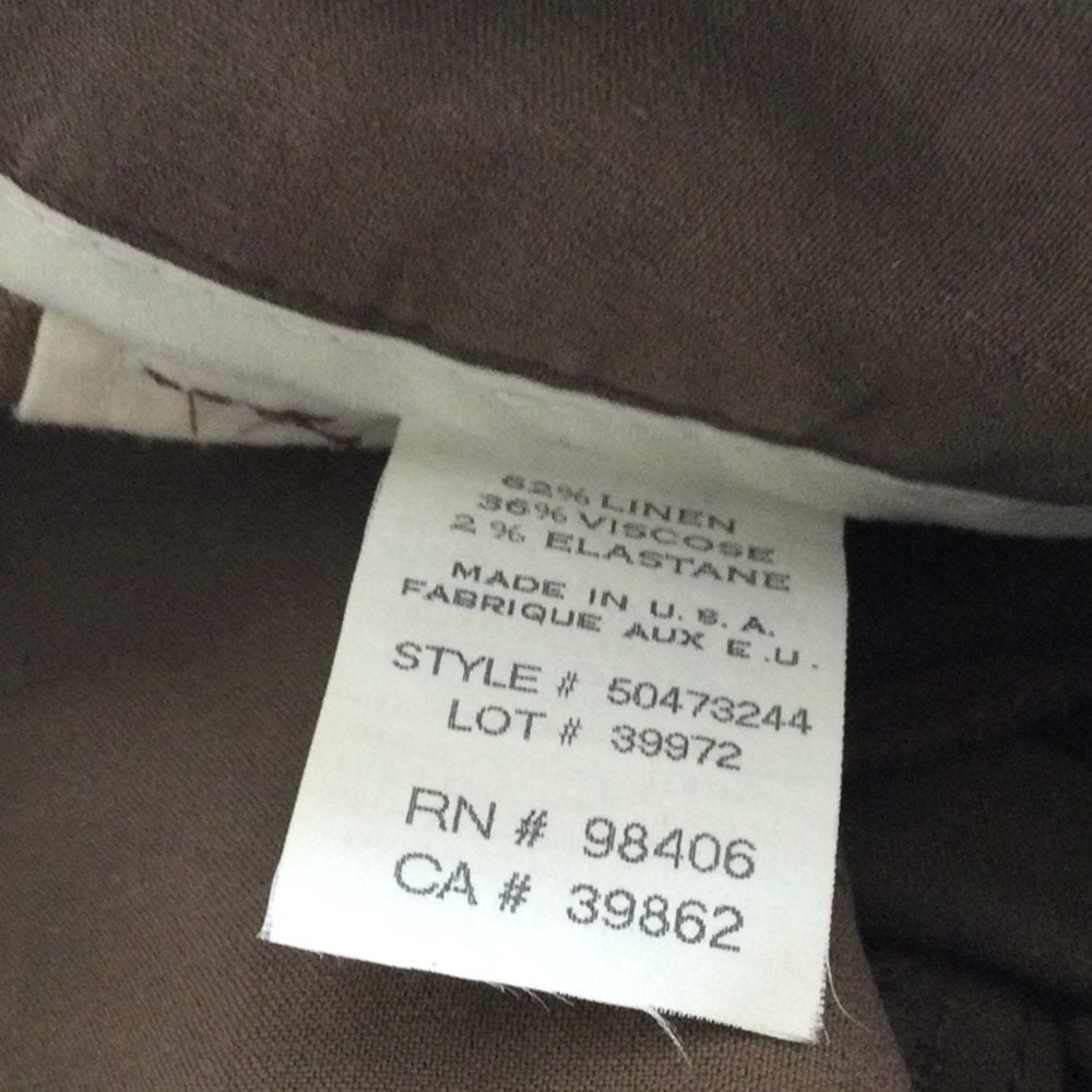 Theory Khaki Linen Pants - Picture 5 of 5